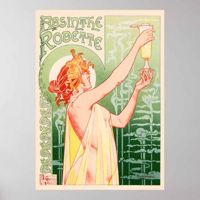 Absinthe Robette Von Alphonse Mucha Vintage Poster (Vorne)