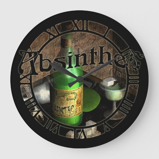 Absinthe Tray Große Wanduhr (Vorderseite)