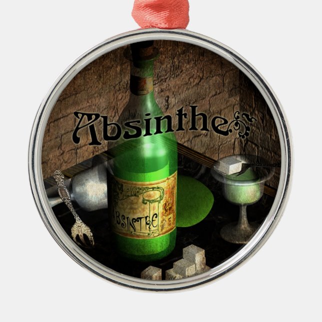 Absinthe Tray Still Life Ornament Aus Metall (Vorne)