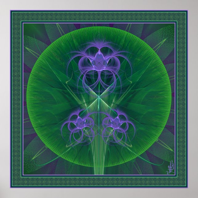 Absinthe Tulips Mandala Poster (Vorne)