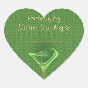 Absinthini Fee Martini Kunst Herz-Aufkleber