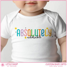 Absolut Liebenswerter Benutzerdefinierter Text Baby Strampler