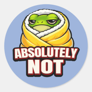 Absolut nicht Frosch – Lustiges faules Frosch-Meme Runder Aufkleber