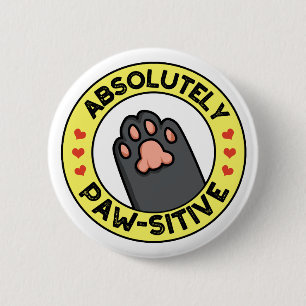 Absolut pawsitive Funny Paw Puff Button