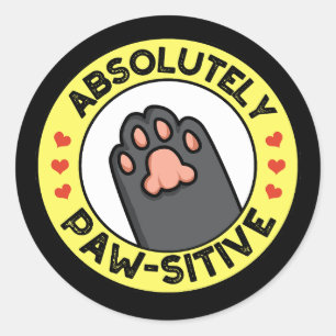 Absolut pawsiv Funny Pad Dark BG Runder Aufkleber
