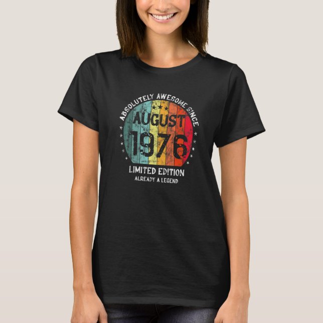 Absolut Phantastisch seit August 1976 Mann Frau Bi T-Shirt (Vorderseite)