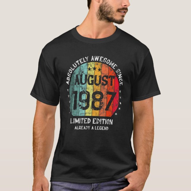Absolut Phantastisch seit August 1987 Mann Frau Bi T-Shirt (Vorderseite)