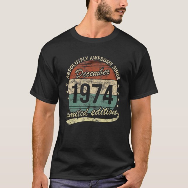 Absolut Phantastisch seit Dezember 1974 Mann Frau  T-Shirt (Vorderseite)