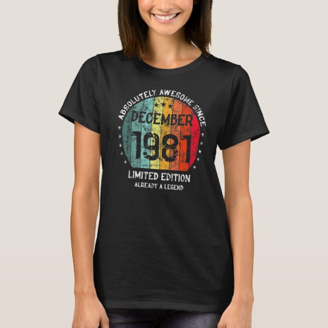 Absolut Phantastisch seit Dezember 1981 Mann Frau  T-Shirt (Vorderseite)