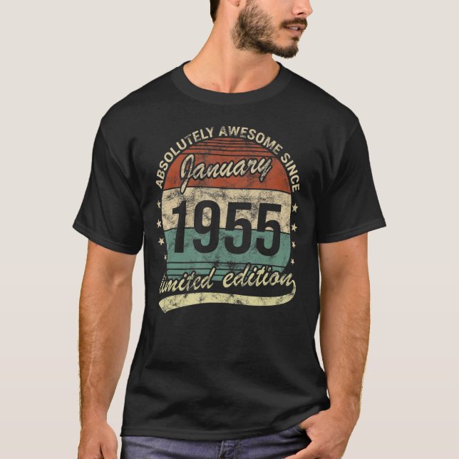 Absolut Phantastisch seit Januar 1955 Mann Frau Bi T-Shirt (Vorderseite)