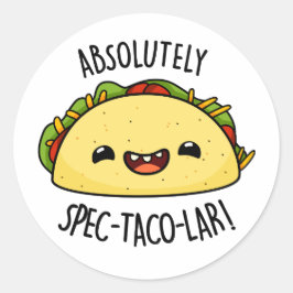 Absolut Spec-Taco-Lar Funny Taco Pun Runder Aufkleber