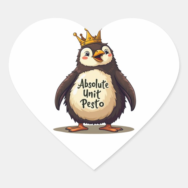 Absolute Einheit Pesto - The King Penguin Herz-Aufkleber (Vorderseite)