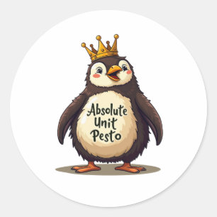 Absolute Einheit Pesto - The King Penguin Runder Aufkleber