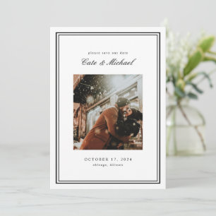 Absolute klassische Schwarz-Weiß-Monogramm Einladung