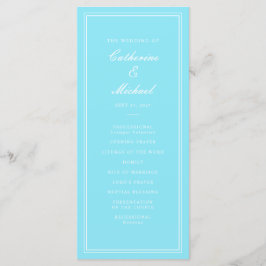 Absolute klassische Script Bright Aqua Wedding Programm