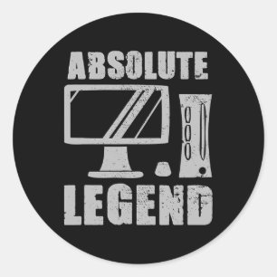 Absolute Legend Funny Video Game Player Quote PC G Runder Aufkleber