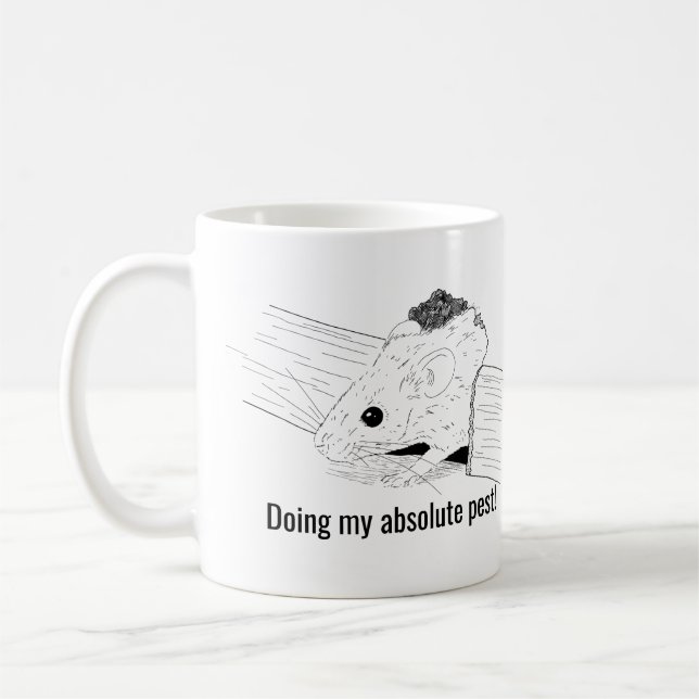 Absolute Pest, Mäuse-Puff Kaffeetasse (Links)