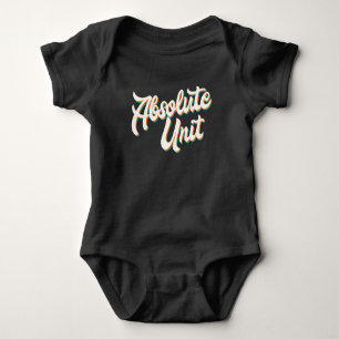 Absolute Unit Meme Funny Retro Rainbow Typografie Baby Strampler