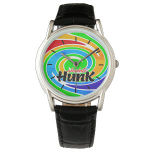 Absoluter Hunk Regenbogenfarbener Wirbel Armbanduhr