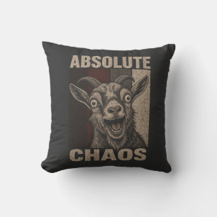Absolutes Chaos Schreiende Ziege Lustiges Retro-De Kissen