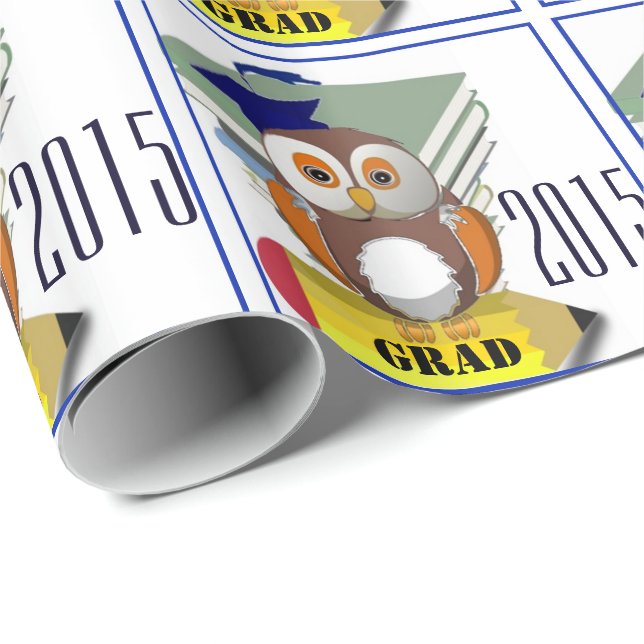Absolvent 2015 geschenkpapier (Rolleneckpunkt)