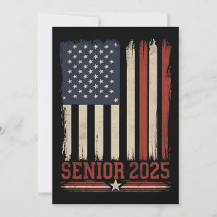 Absolvent 2025 Amerikanische Flagge USA Abschlussj Einladung