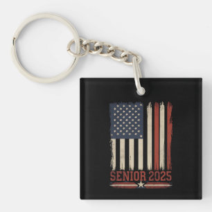 Absolvent 2025 Amerikanische Flagge USA Abschlussj Schlüsselanhänger