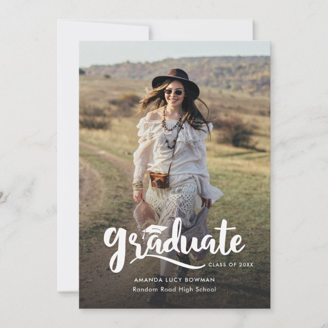 Absolvent 2025 Niedlich Foto Abschluss Ankündigung (Vorderseite)