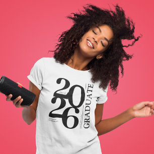 Absolvent 2025 Trendiger schwarzer Abschluss T-Shirt