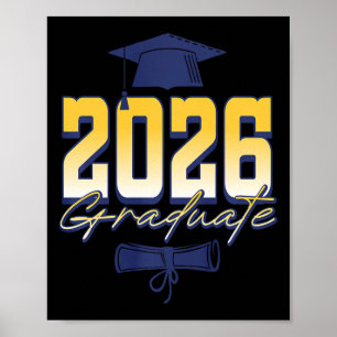 Absolvent 2026 Abschlussmütze Diplom Premium Tri-b Poster