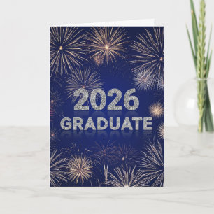 Absolvent 2026 Feuerwerkskarte Karte