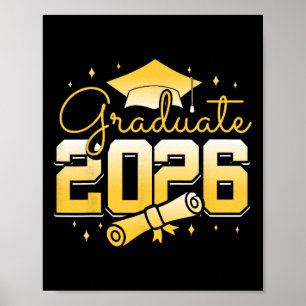 Absolvent 2026 Graduiertenmütze Diplom-Feier Poster