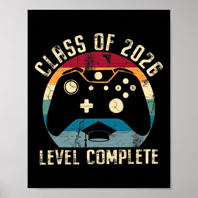 Absolvent 2026 Level Complete Video Gamer Senior A Poster (Vorne)