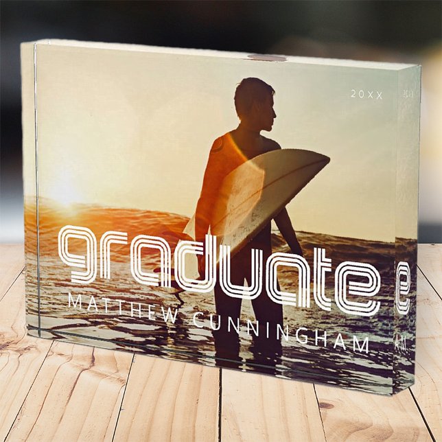 Absolvent 20XX Retro Cool einfaches Jahr Fotoblock (Von Creator hochgeladen)