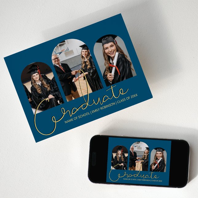 Absolvent | 3 Ankündigung von Arched Foto Collage (Von Creator hochgeladen)