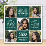 Absolvent 5 FotoCollage Emerald Green Abschluss Fotoplatte<br><div class="desc">Feiern Sie Ihren Absolventen mit dieser modernen und eleganten Collage Abschluss-Plakette aus Foto. Personalisieren Sie Ihre Fotos mit 5 Ihrer Lieblings-Senior-oder Uni- und personalisieren Sie mit Monogramm Initial, Name, schließ Jahr, High School oder Uni Namen. Inspiration Zitat: "Seien Sie stolz darauf, wie weit Sie gekommen sind, haben Sie Vertrauen, wie...</div>