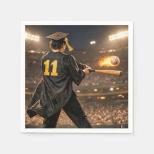 Absolvent Baseballspieler #11 Serviette