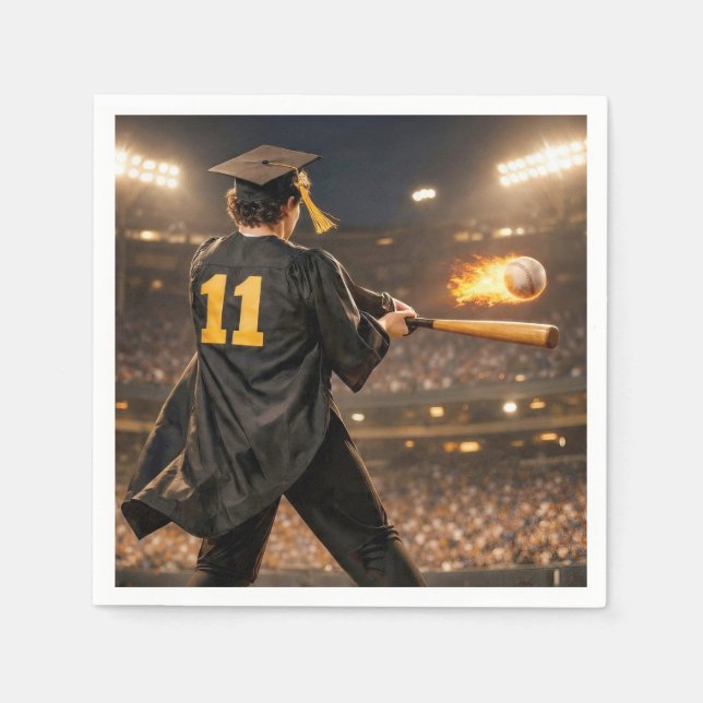 Absolvent Baseballspieler #11 Serviette (Vorderseite)