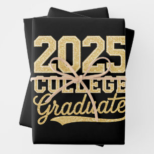 Absolvent der Hochschule 2025 Abschluss Senior Sch Geschenkpapier Set
