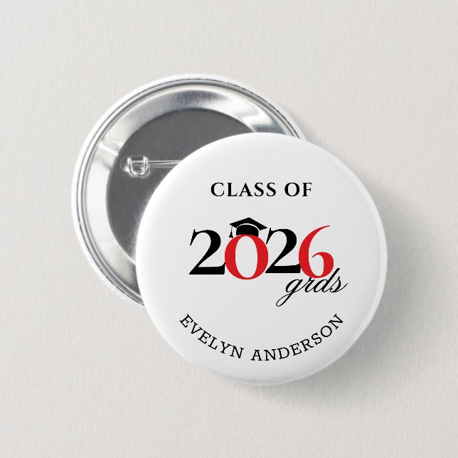 Absolvent der Klasse 2026  Button (Vorne & Hinten)