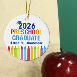 Absolvent der Vorschule 2026 Süßes individuelles A Keramik Ornament