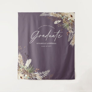 Absolvent Favor Pampas Eukalyptus lila elegant Wandteppich