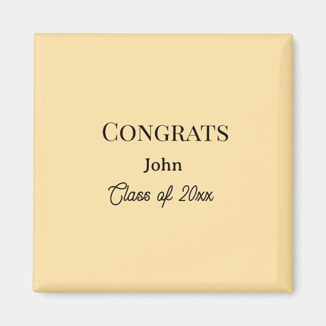 Absolvent Junge Name Gratulation Datum Jahr Text Magnet (Vorne)