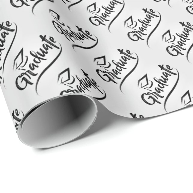 Absolvent mit GraduiertenCap Geschenkpapier (Rolleneckpunkt)