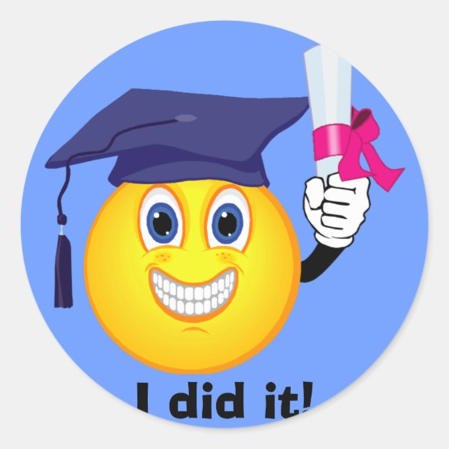 Absolvent Runder Aufkleber (Vorderseite)