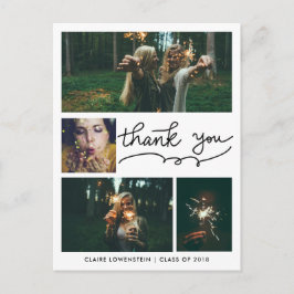 Absolvent | Vier Fotos | Danke Postkarte