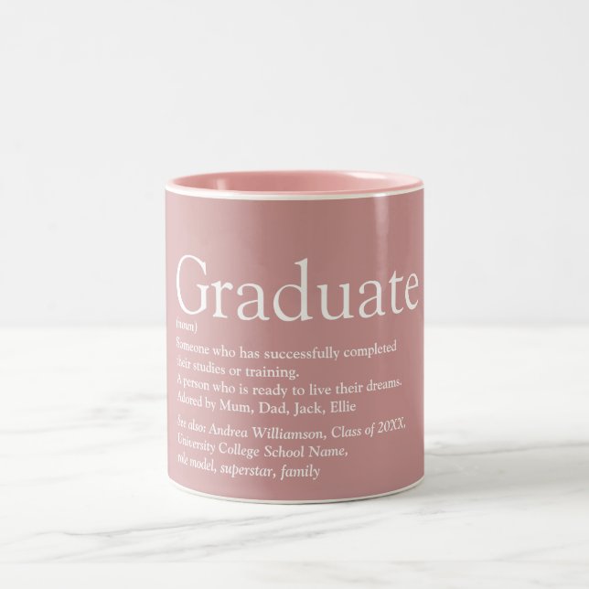 Absolventen Definition Moderne Dusty-Rose mit zwei Zweifarbige Tasse (Mittel)
