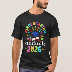 Absolventen des Kindergartens 2026 Farbige Abschlu T-Shirt