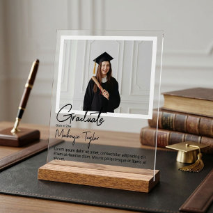 Absolventenfoto und personalisierter Text Acrylschild
