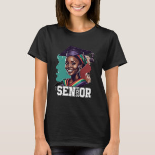 Absolventin 2024 Schwarze Mädchen Abschlussklasse T-Shirt